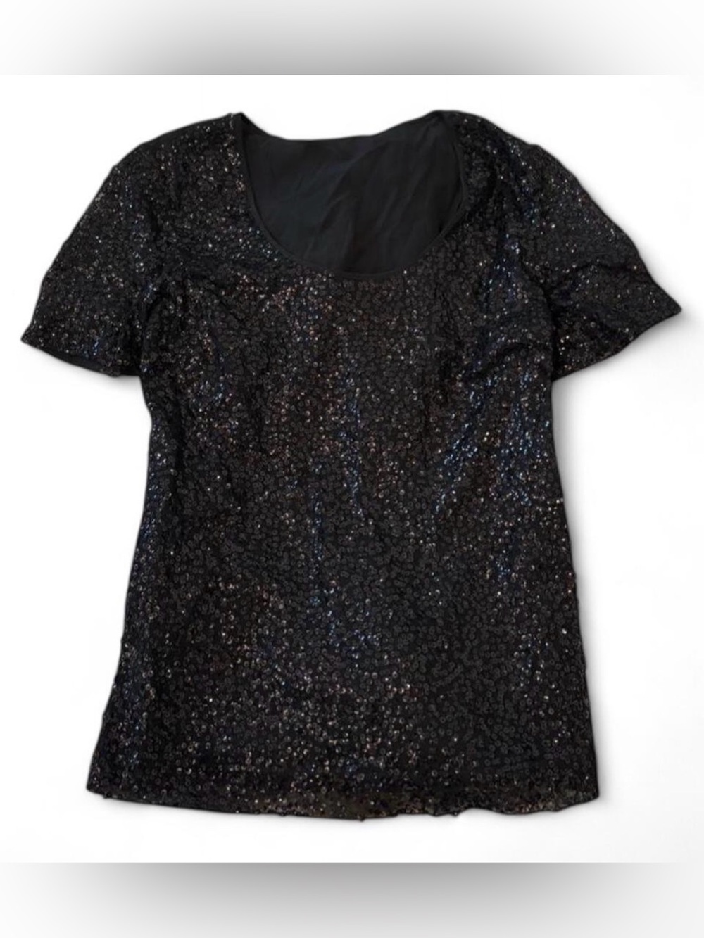 St. John black sequin blouse